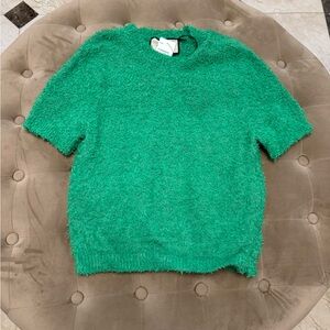 Authentic New With Tags Gucci Green Textured Women's Top